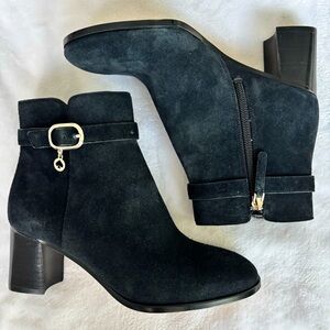 KATE SPADE Blaire Black Suede Leather Heeled Bootie--NEW--6.5